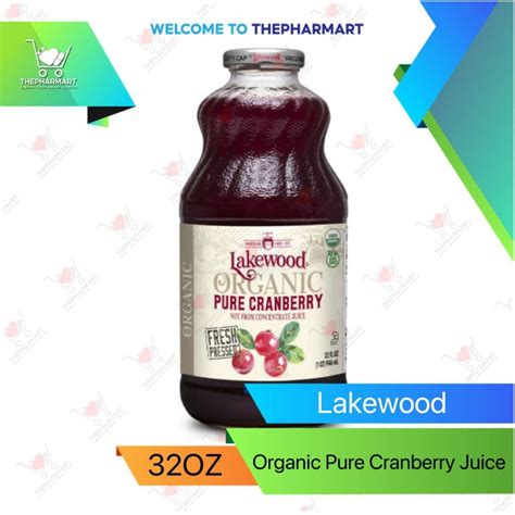 Lakewood Organic Pure Cranberry Juice Gluten Free (32 OZ) | Shopee ...