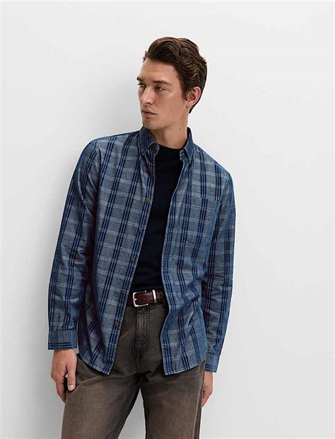 Buy Pure Cotton Check Corduroy Shirt at Marks & Spencer