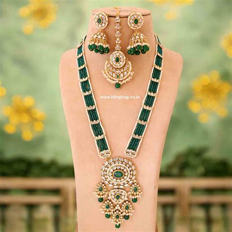 Emerald Yashashvi Kundan Jewellery Set – Bling Bag