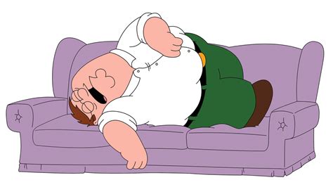 Man Sleeping On Couch Cartoon
