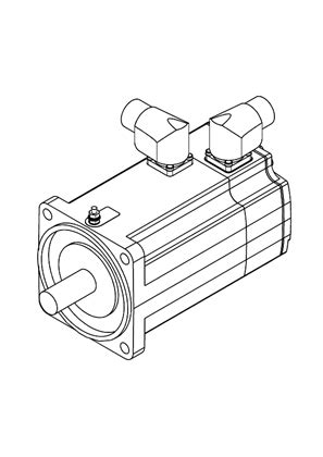 Servomotor SH3 100 3,3Nm,nokey,single,nobrake,90°conn - 3D CAD ...