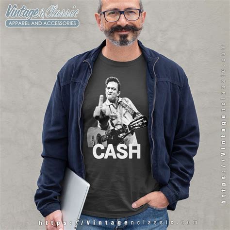 Johnny Cash Middle Finger Shirt - Vintagenclassic Tee