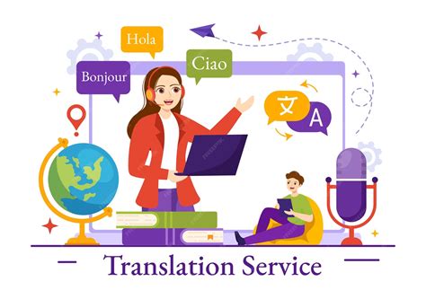 Premium Vector | Translator service illustration with language translation various countries and ...