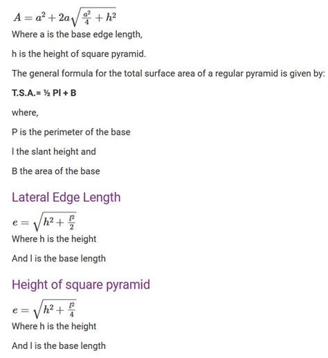 Image result for Square Pyramid Volume Formula