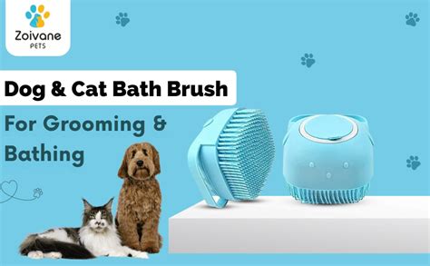 Buy ZOIVANE Dog Bath Brush | Soft Silicone Bristles Pet Grooming ...