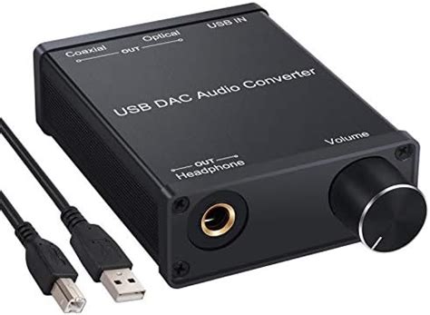 LiNKFOR USB DAC and Headphone Amplifier, Coaxial/Optical/6.35mm ...