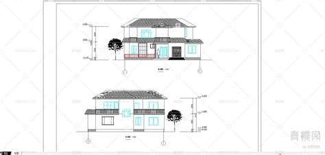 小别墅设计方案图块 现代施工图CAD2017小别墅设计方案图库-青模cad图库