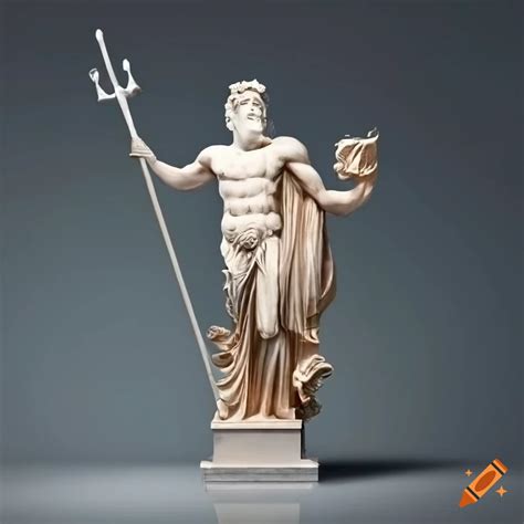 Marble statue of poseidon with trident on Craiyon