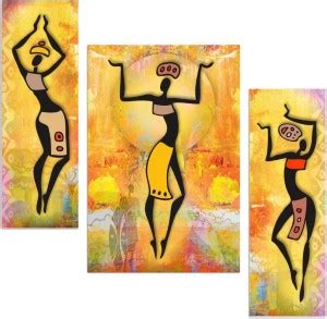 The African lady 3 piece MDF Painting Paper Print - Art & Paintings ...