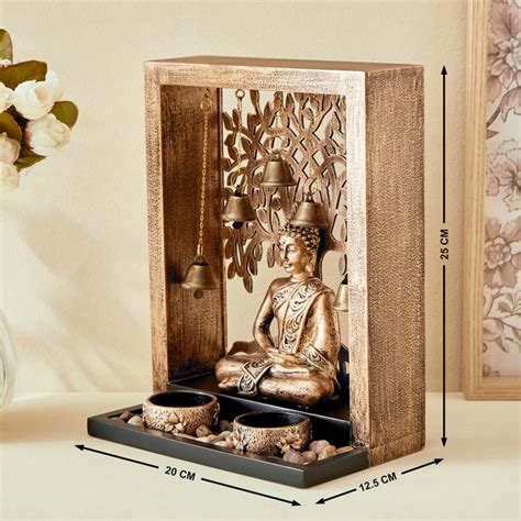 Buy Renaissance 4Pcs Polyresin Buddha Figurine with T-Light Holders ...