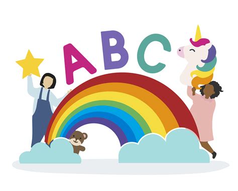 Kids with the ABC letters - Download Free Vectors, Clipart Graphics ...