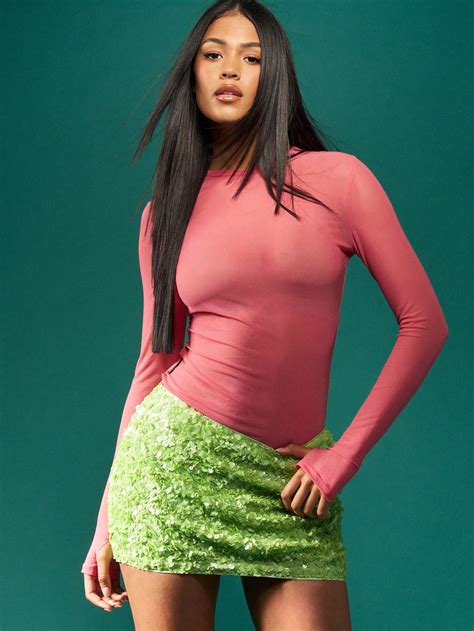 Sequin Bodycon Mini Skirt｜MISSGUIDED