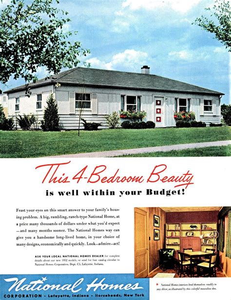 National Homes Corp, 1951. : r/50sdesign