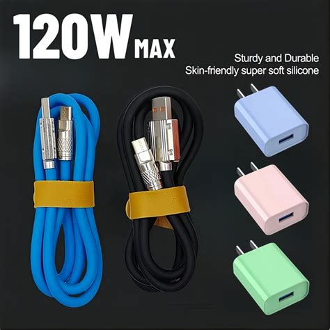120W Original Quick Charge Adaptor Fast charge cord for Android type-c liquid silicone charge ... - ratio of rue to liquid