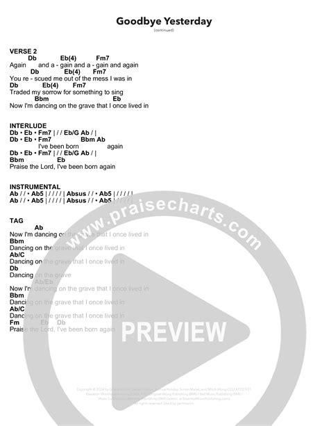 Goodbye Yesterday (Kids) Chords PDF (Doorpost Kids Worship / Dave and ...