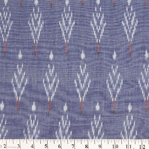 Buy Blue-Cream Color Handwoven Pure Cotton Ikat Fabric 57605/1 | FFAB