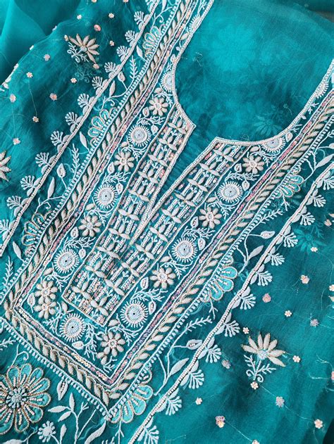 Chikamkari With Embellishment organza – Kosha Design