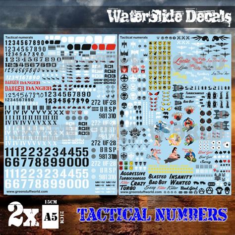 Buy Waterslide Decals - Tactical Numerals and Pinups - Green Stuff ...