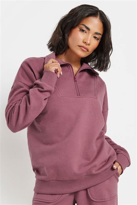 PixieGirl Petite Women's Blush Pink Quarter Zip Sweatshirt | PixieGirl