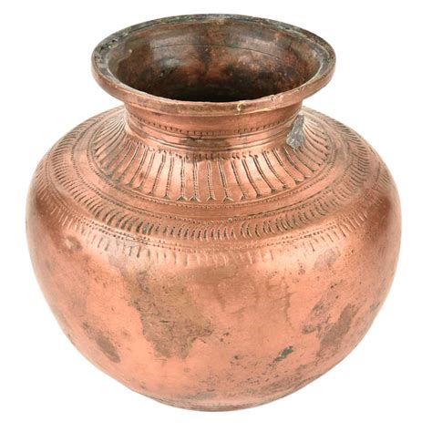 Copper Polish Brass Water Vessel Indian Handcrafted Lota