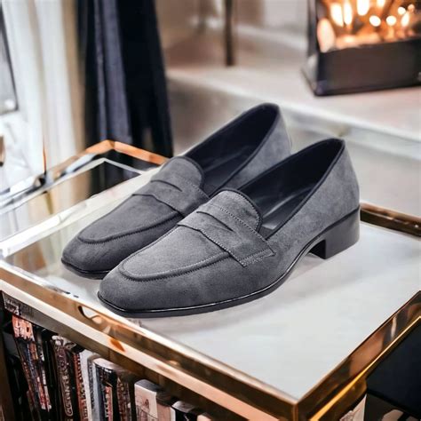 Men Gray Suede Shoes Loafers Slipons | Men Gray Shoes | Men Suede ...