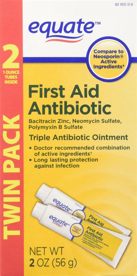 Buy Equate Triple Antibiotic First Aid Ointment, 1 Ounce (Pack of 2 ...