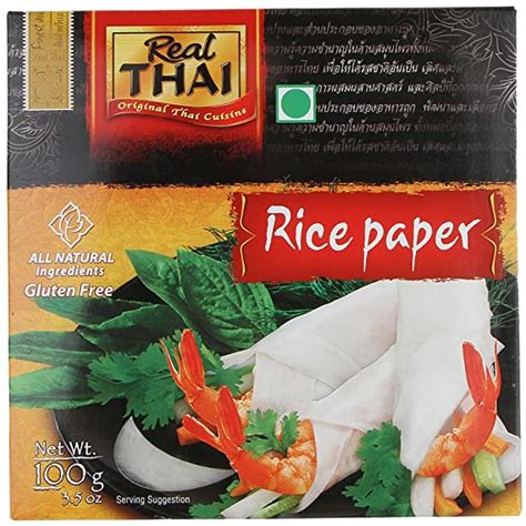 Real THAI Original Thai Cuisine Rice Paper Round (16 cm), 100G : Amazon ...