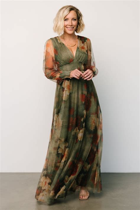 Layla Tulle Maxi Dress | Olive + Rust – Baltic Born