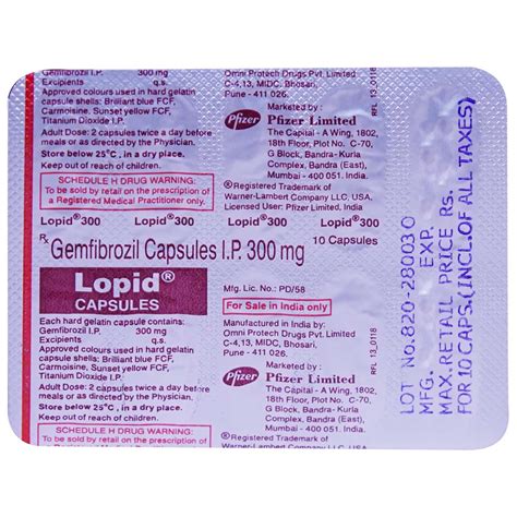 Lopid Capsule | Uses, Side Effects, Price | Apollo Pharmacy
