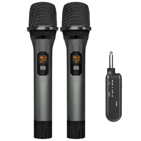 VeGue Wireless Microphone, UHF Cordless Dual Handheld Dynamic Mic Set ...