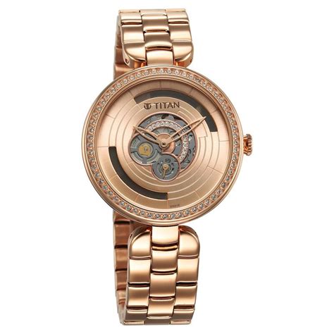Buy Online Titan Purple Abstract Quartz Analog Rose Gold Stainless ...