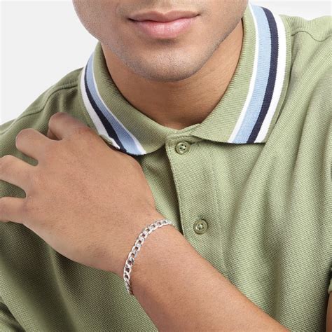Classy Interlocked 925 Sterling Silver Bracelet for Men - Valentine's ...