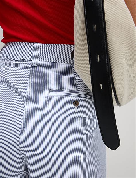 Buy Cotton Rich Striped Slim Fit Chinos at Marks & Spencer