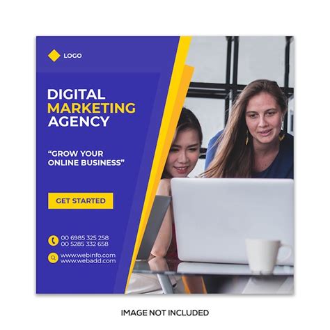 Social media post template for digital business marketing | Premium PSD