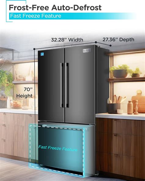 BLACK+DECKER 18 Cu. Ft. French Door Refrigerator India | Ubuy