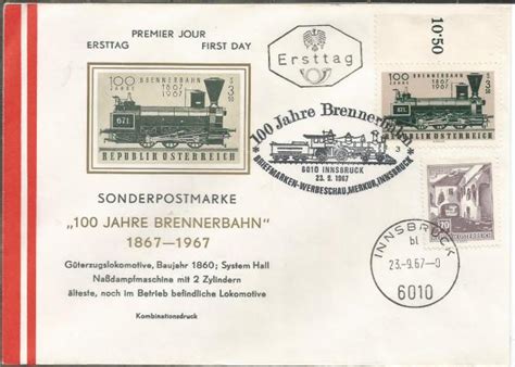 Centenary of Brenner Railway -Austria 1967 – Stamp Digest