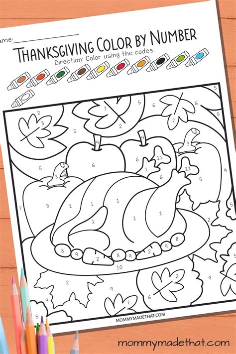 Thanksgiving Color by Number (Free Printable Fun!)