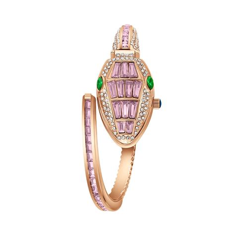 Python Rose Gold And Pink Bracelet Watch- White Dial (PI) | Sansi Mayo ...