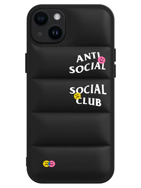 iPhone 14 Plus Anti Social Puffer Case - Black
