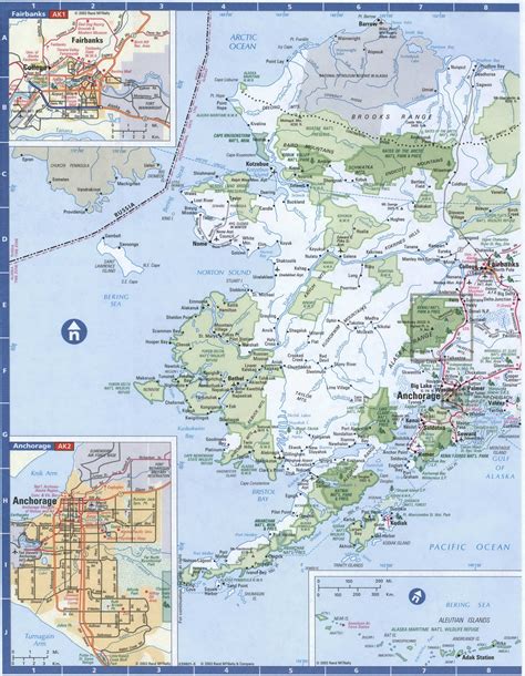 Alaska detailed roads map.Large scale road map of Alaska with cities and towns