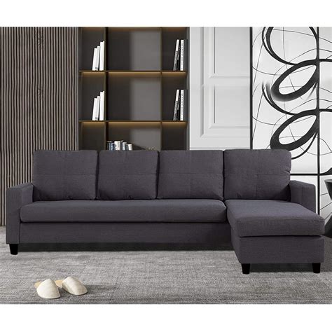 FURNY Santa Clara 5 Seater Fabric Interchangeable L Shape Sofa Set ...