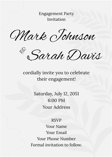 Free Engagement Invitation Templates, Editable and Printable