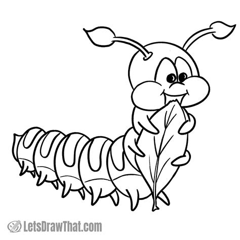 Simple Caterpillar Drawing - How to Draw a Caterpillar Step-by-Step