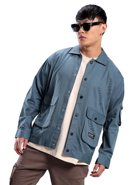 Beyoung True Blue Utility Pockets Shirt for Men : Amazon.in: Clothing ...