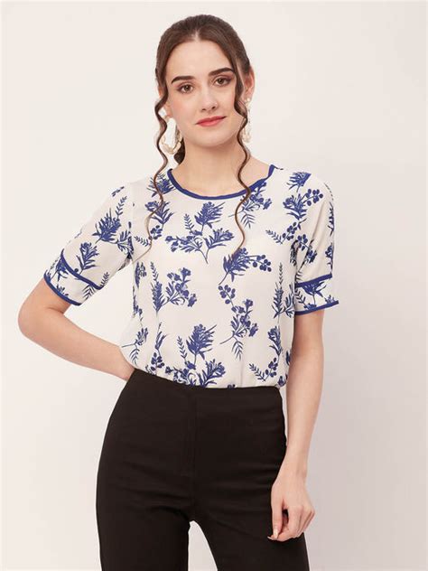 Buy Stylish White Georgette Tops Collection At Best Prices Online