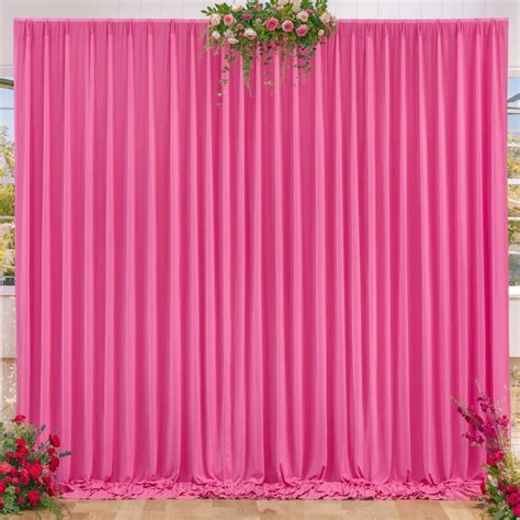Amazon.com : Hot Pink Backdrop Curtains for Parties, 10ft x 8ft ...