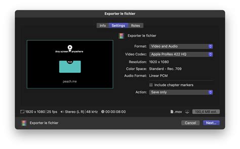 Final Cut Pro ProRes Setting 的图像结果
