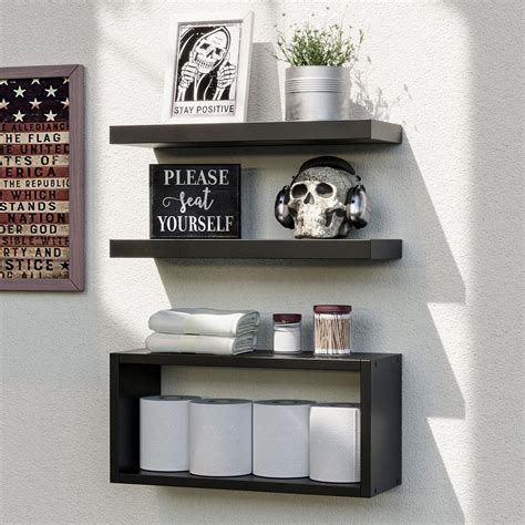Amazon.com: RICHER HOUSE Black Floating Shelves Set of 3, Modern ...