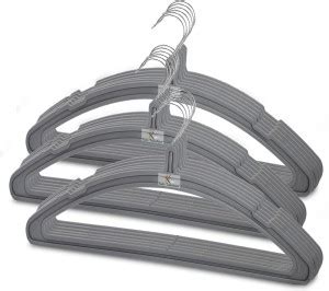 KUBER INDUSTRIES 18 Piece Plastic Hanger Set for Wardrobe (Grey ...
