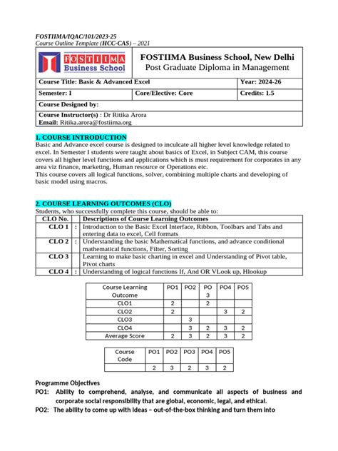 Image result for Outline Module Excel